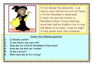 English Worksheet: Wendy the kind witch