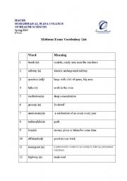 English worksheet: Vocabulary