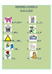 English worksheet: vowels