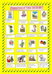 English Worksheet: Prepositions of time