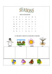 English Worksheet: SEASONS AND CLOTHES