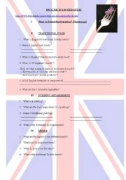 English Worksheet: English food web quest