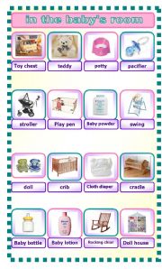English Worksheet: in the babys room