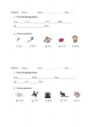 English worksheet: Letters A - N