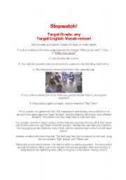 English Worksheet: Stopwatch