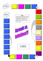 Gerund vs Infinitive Boardgame