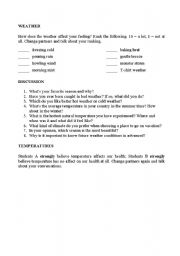 English worksheet: Weather discussion