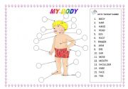 English Worksheet: MY BODY