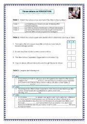 English Worksheet: Three videos on education (American English)