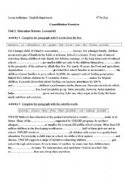 English Worksheet: mixed tasks related to 4th form program