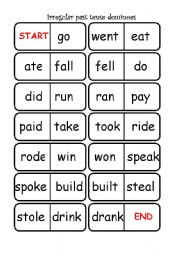 English Worksheet: verbs dominoes