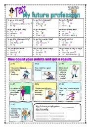 English Worksheet: Test - My future profession