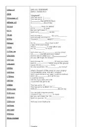 English worksheet: Gap filling activity with a song
