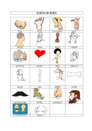 English Worksheet: parts of body part II