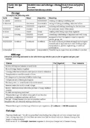 English Worksheet: MODULE 4SECTION1 INTRODUCTORY ACTVITIESTHIRD YEAR TUNISIAN PUPILS