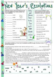 English Worksheet: New Years Resolutions