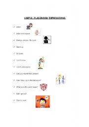 English worksheet: Useful Classroom Expressions