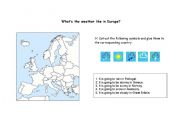 English worksheet: The weather in Europe