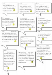 English Worksheet: encouragement notes