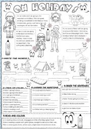 English Worksheet: on holidays