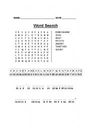 English Worksheet: Word Search