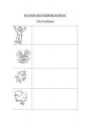 English worksheet: I/We worksheet for young learners