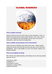 English Worksheet: Global warming