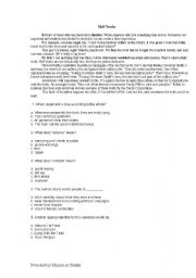 English Worksheet: reading activity