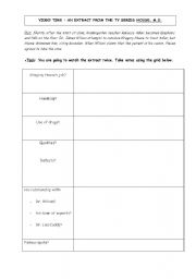 English Worksheet: a video extract from House, M.D.