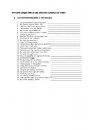 English Worksheet: Present simple and present continuous