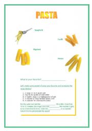 English Worksheet: Pasta