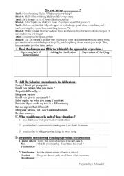 English Worksheet: Clarification