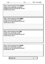 English Worksheet: Writing about weather