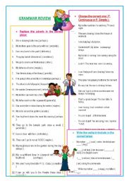 English Worksheet: Adverbs & Present simple and continuous