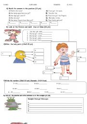 English Worksheet: Evaluation exam