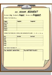 English Worksheet: BIG , BIGGER , BIGGEST