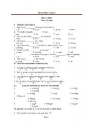 English Worksheet: final test