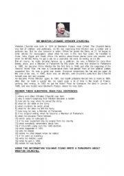 English Worksheet: Biography of Winston Churchill