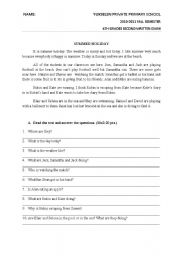 English Worksheet: 6th grades 2nd exam