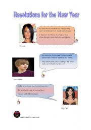 English Worksheet: Celebs_Resolutions for the New Year!