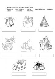 English worksheet: christmas vocabulary