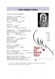 English worksheet: Whats love got to do with it?