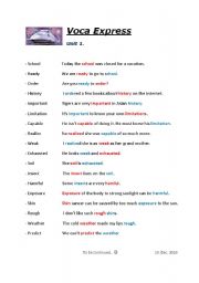 English Worksheet: Voca Express_Unit 1