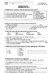 English Worksheet: Language test for Moroccan 2nd Year Bac Students using TICKET 2 ENGLISH:Term 1  