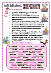 English Worksheet: LETS TALK ABOUT KEEPING FIT (SPEAKING SERIES 90)