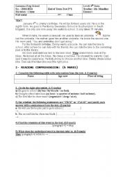 English Worksheet: 8th form end term test1