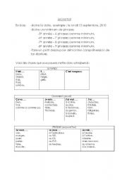 English worksheet: Journal Writing Reference sheet