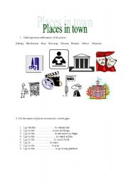 English worksheet: Places in town