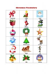 English Worksheet: Christmas Vocabulary