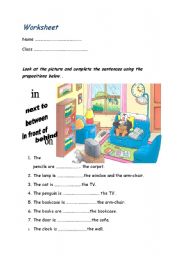 English Worksheet: Penguins room